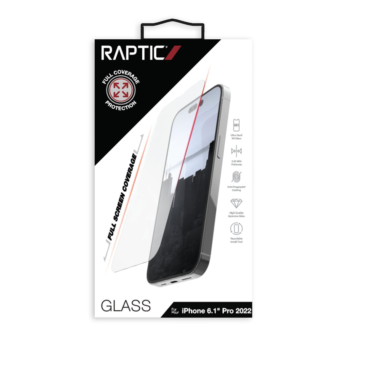 Raptic X-Doria Full Glass iPhone 14 Pro herdet glass med full skjerm
