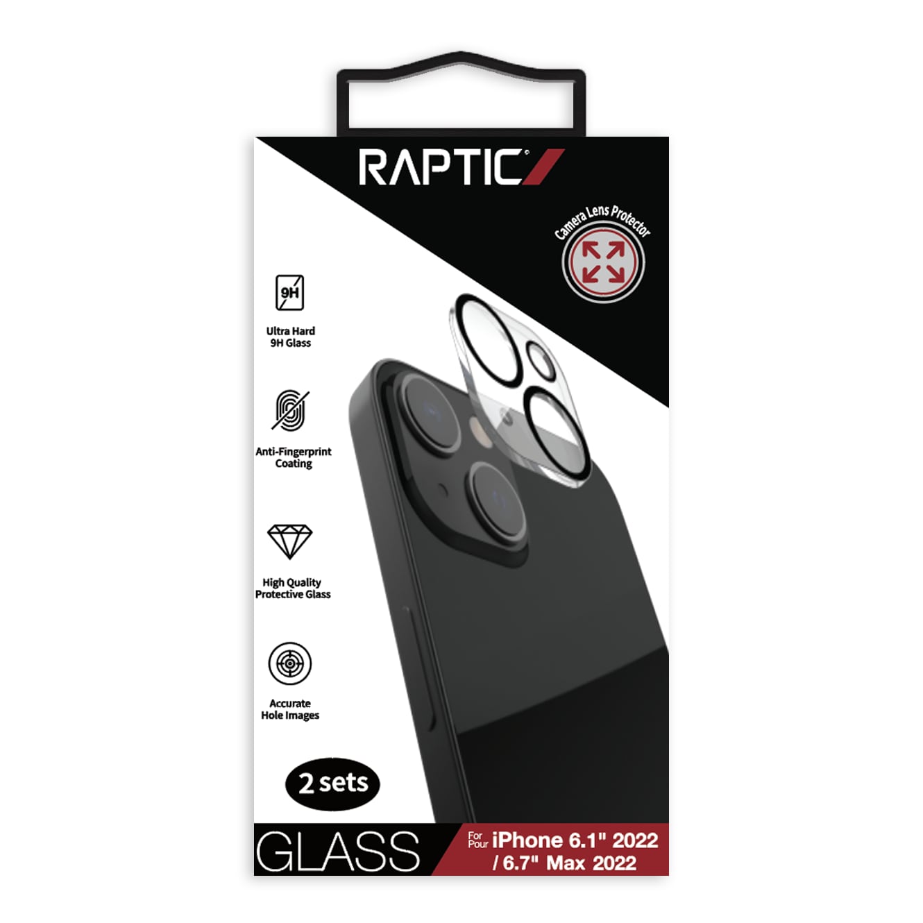 Raptic X-Doria kamerabeskyttelsesglass 2x iPhone 14 herdet glass for kameraets kameralinse