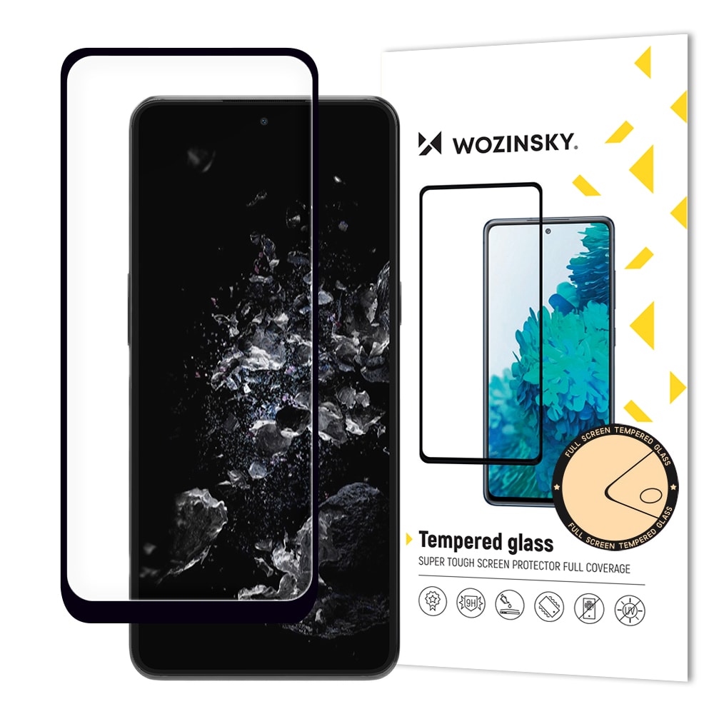 Wozinsky herdet glass for OnePlus 10T/Ace Pro 9H med svart ramme, fullskjerm 9H