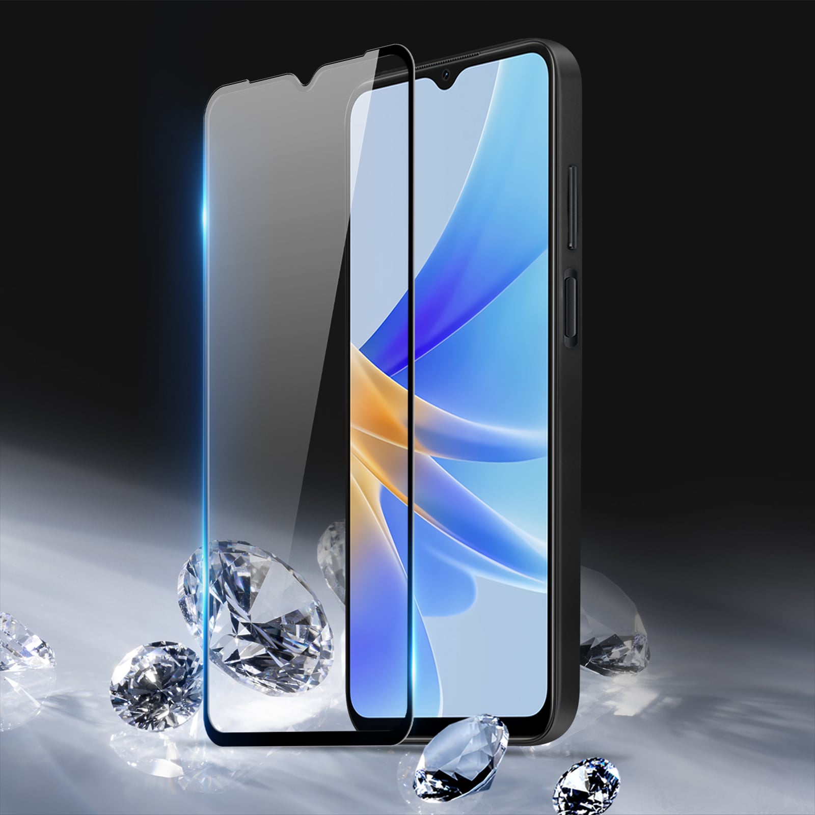 Dux Ducis 9D herdet glass Oppo A17 9H herdet glass med svart ramme