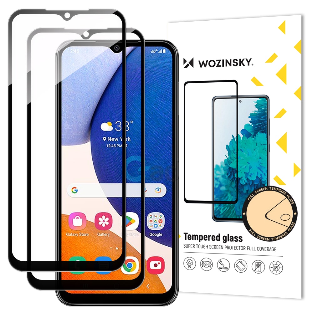 Wozinsky 2x full-limit herded glass for Samsung Galaxy A14 5G / A14 9H with black frame