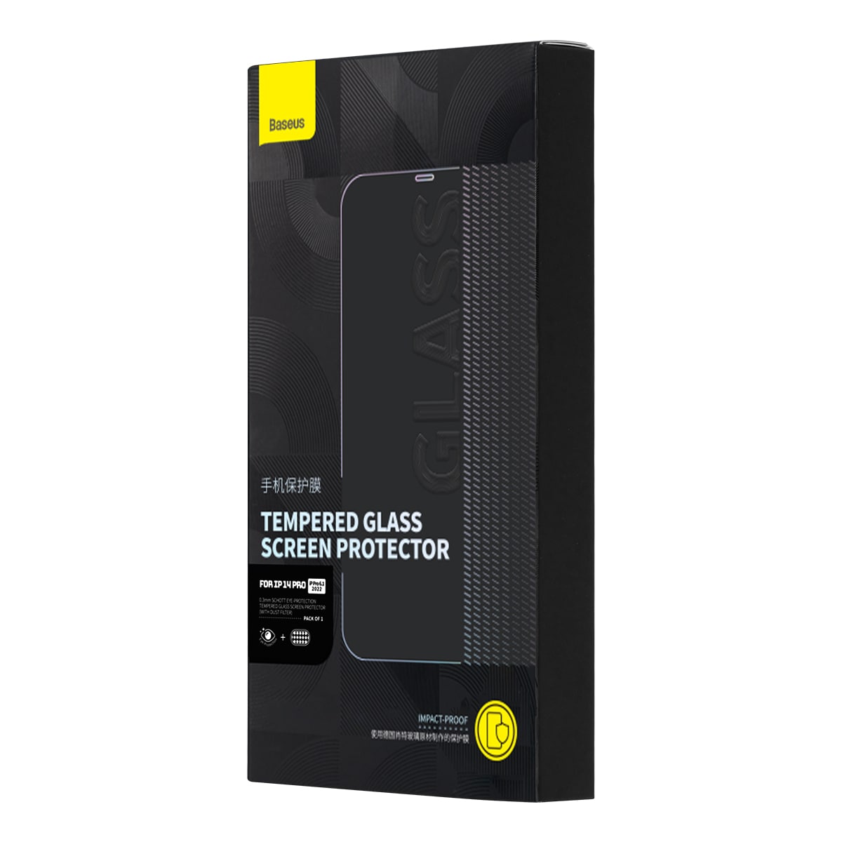 Herdet glass i fullskjerm for 14 Pro med antiblått lysfilter, 0,3 mm høyttalerdeksel + ramme