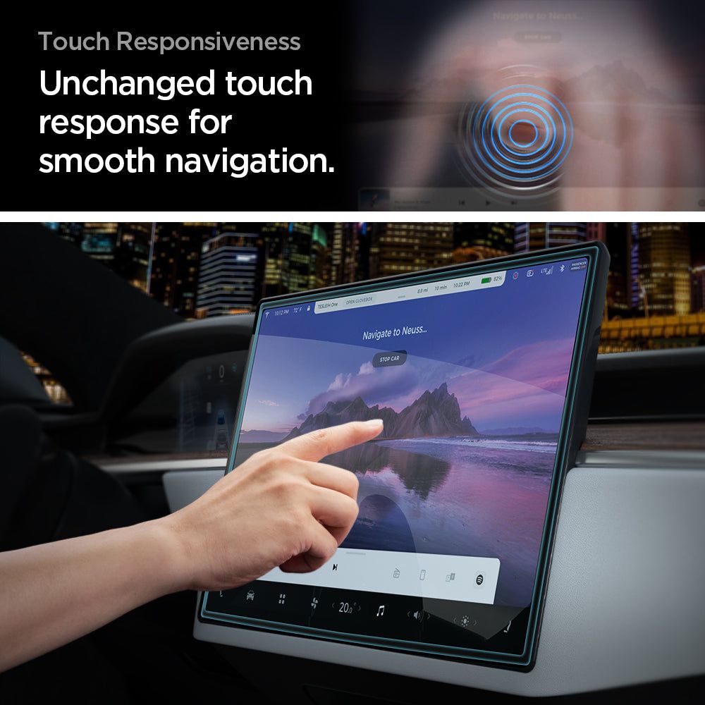 Spigen Glas.tR EZ Fit herdet glass for Tesla Model X 2022 / Model S 2021 - svart