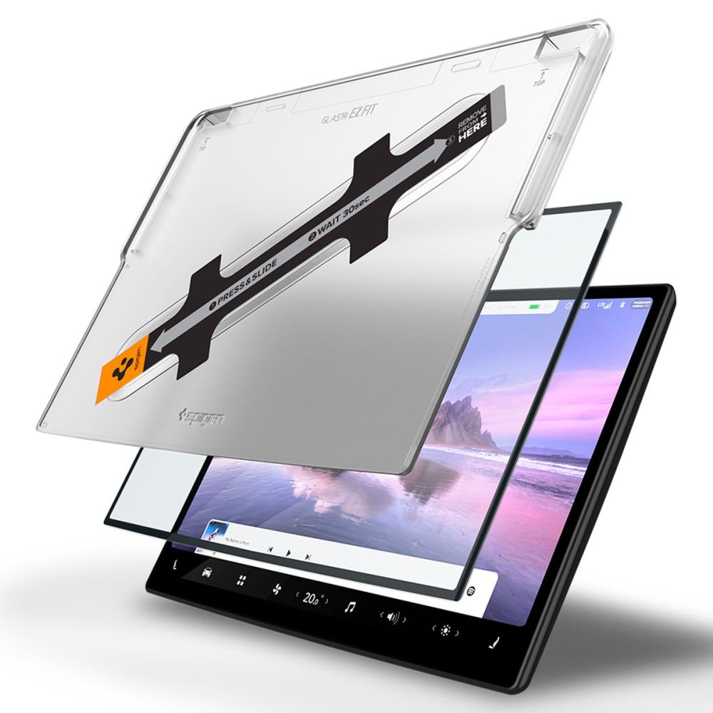 Spigen Glas.tR EZ Fit herdet glass for Tesla Model X 2022 / Model S 2021 - svart