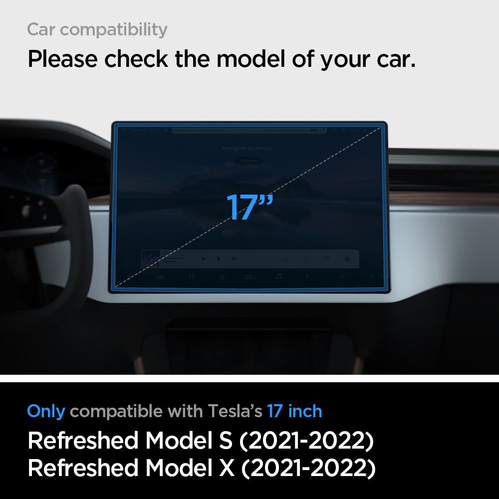 Spigen Glas.tR EZ Fit herdet glass for Tesla Model X 2022 / Model S 2021 - svart