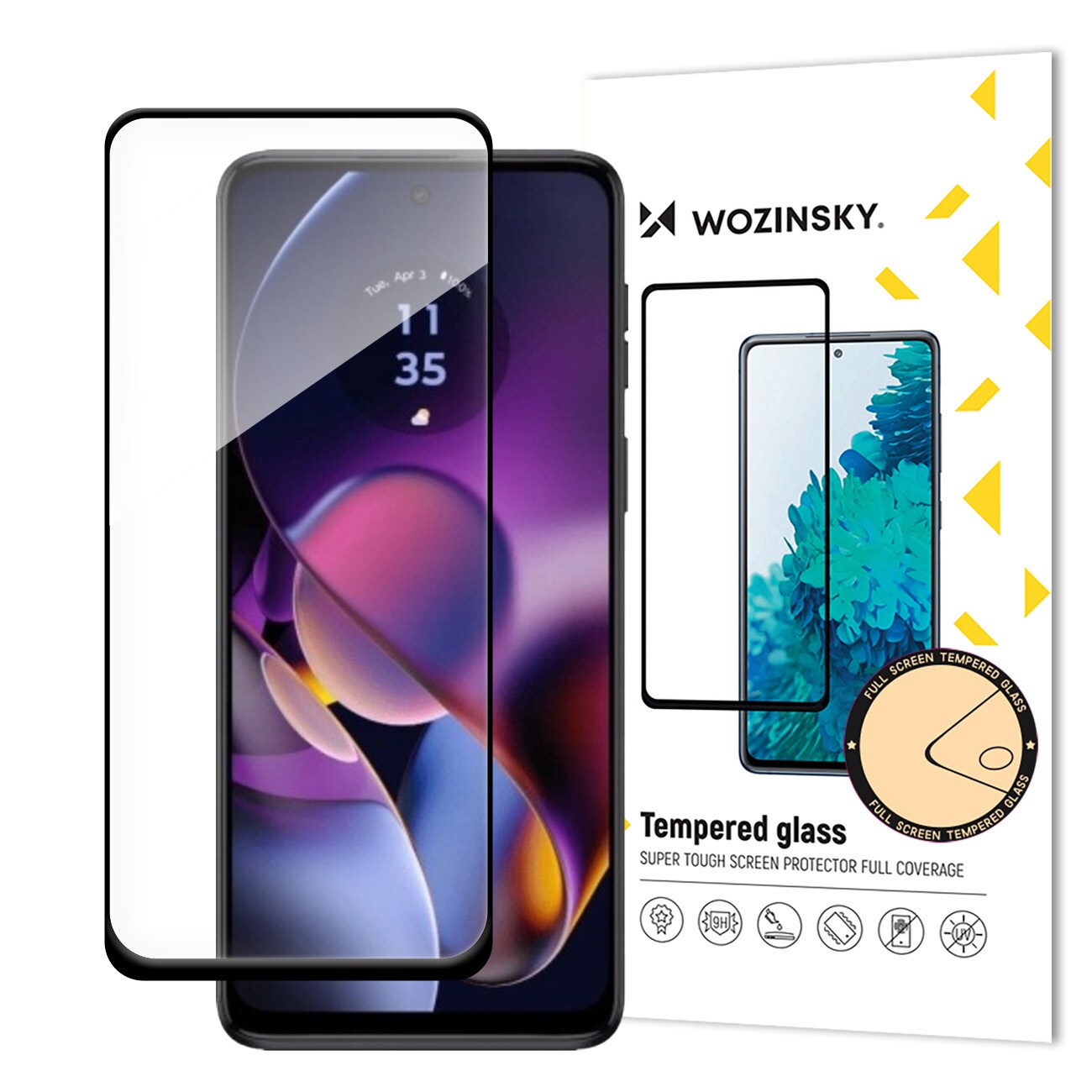 Wozinsky Herdet glass Full Lim for Motorola Moto G54 fullskjerm med ramme - svart