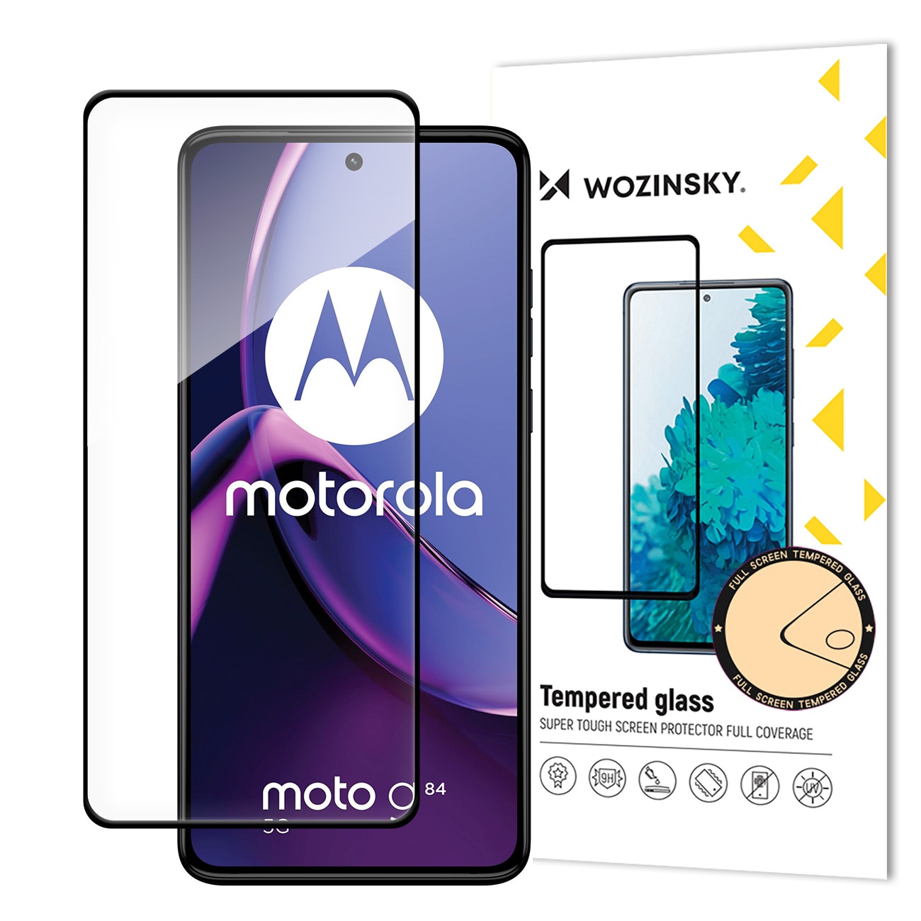 Wozinsky Herdet glass Full Lim for Motorola Moto G84 fullskjerm med ramme - svart