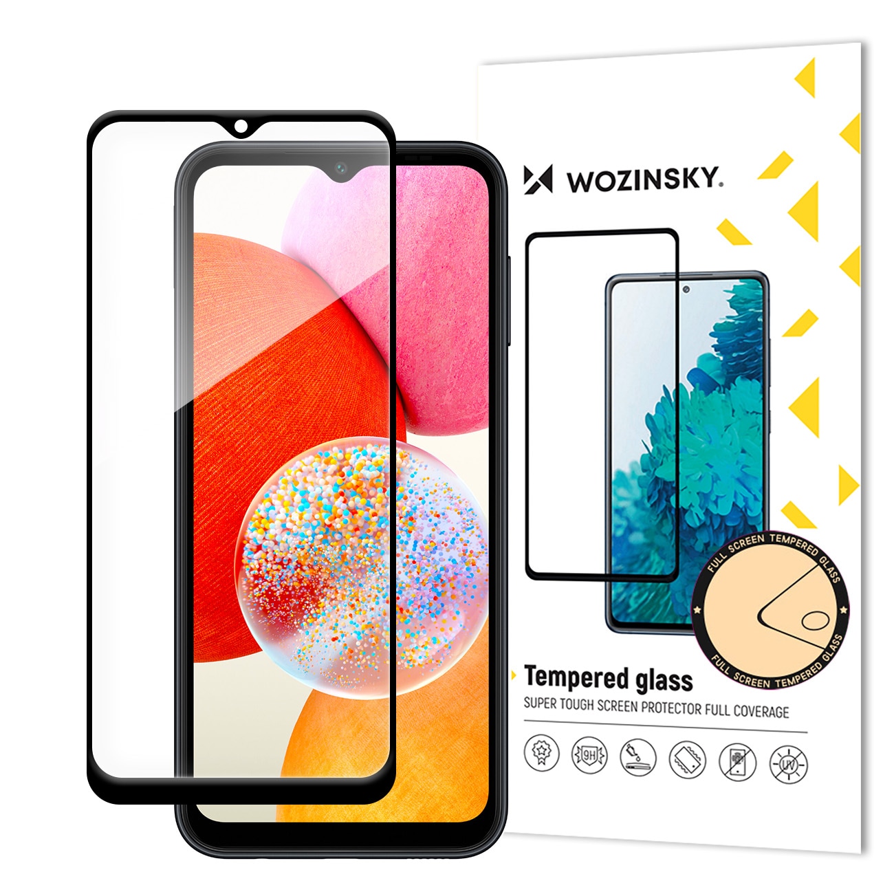 Wozinsky Fullt lim herdet glass med svart ramme for Samsung A15 / A15 5G