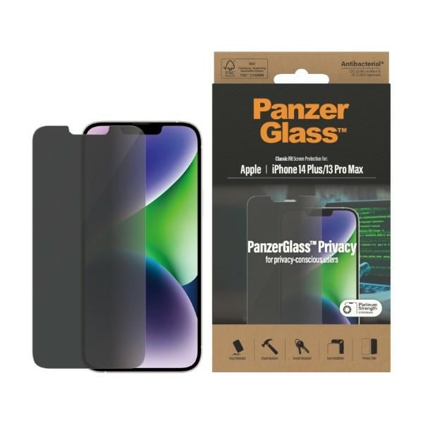 PanzerGlass Classic Passende antibakterielt glass for personvern for iPhone 14 Plus/13 Pro Max