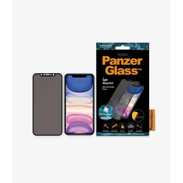 PanzerGlass E2E Super+ herdet glass for personvern for iPhone XR / 11 - med svart ramme