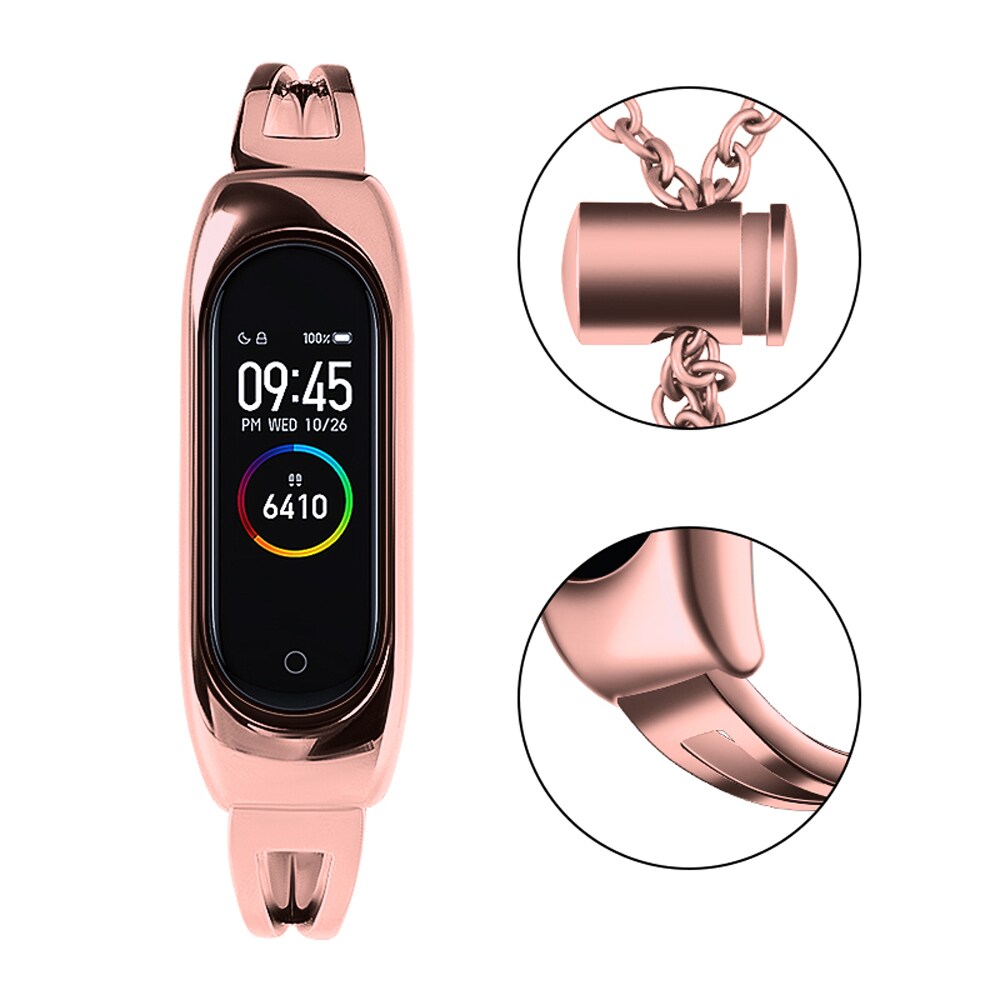 Metallarmbånd for Xiaomi Mi Band 3 / 4 / 5 / 6 båndrem - rosa