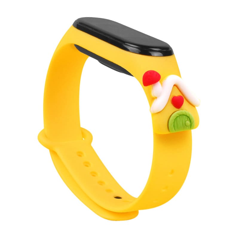 Strap Xmas for Xiaomi Mi Band 5 / 6 Christmas Silicone Strap Armbånd med hus - Gul