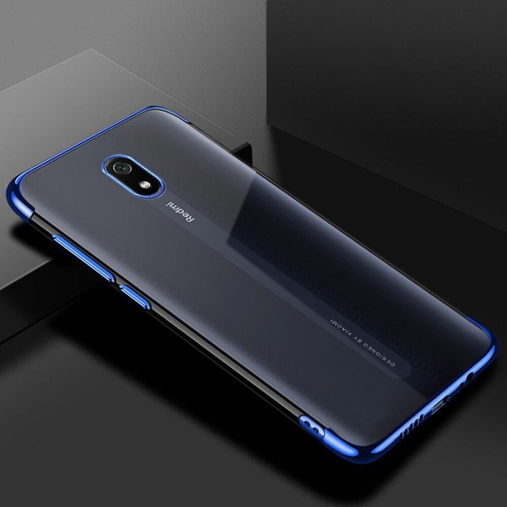 Clear Color Case Gel TPU Galvanisering ramme deksel for Xiaomi Redmi 8A blå