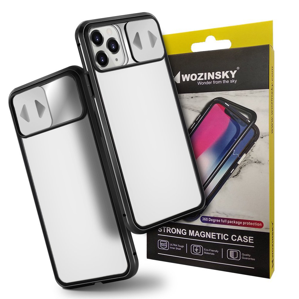 Wozinsky Magnetisk Cam Slider Case Full Body Cover med frontglass til Huawei P40, svart