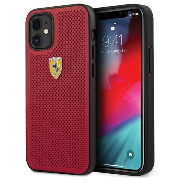 Ferrari FESPEHCP12SRE iPhone 12 mini 5,4" rød/rød hardcase On Track Perforert
