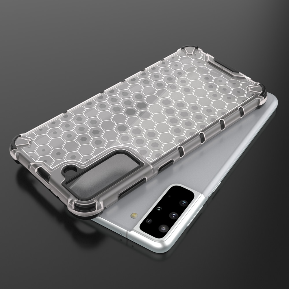 Honeycomb Case pansredeksel med TPU støtfanger for Samsung Galaxy S21 + 5G (S21 Plus 5G) blå