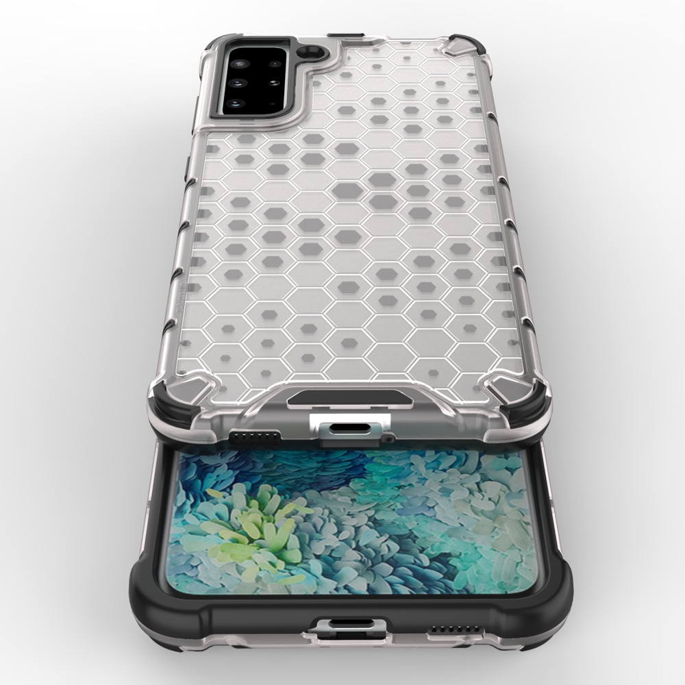 Honeycomb Case pansredeksel med TPU støtfanger for Samsung Galaxy S21 + 5G (S21 Plus 5G) blå