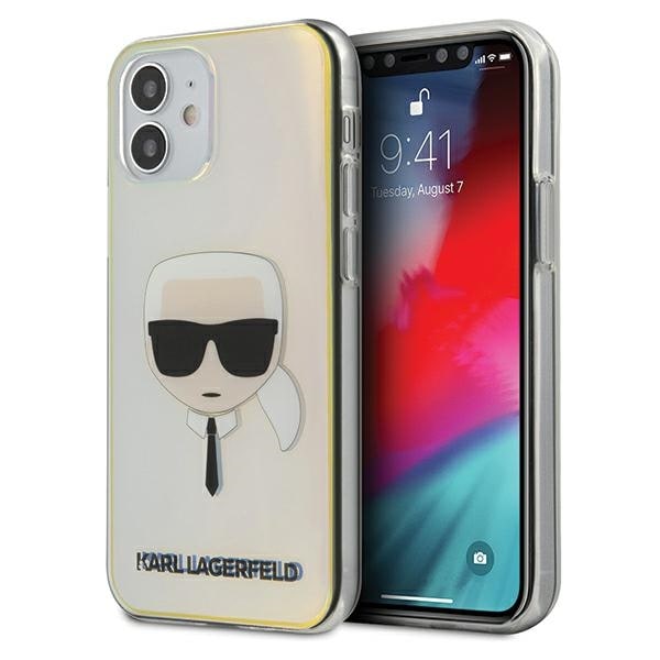 Karl Lagerfeld Iridescent Karl's Head-etui til iPhone 12 mini - flerfarget