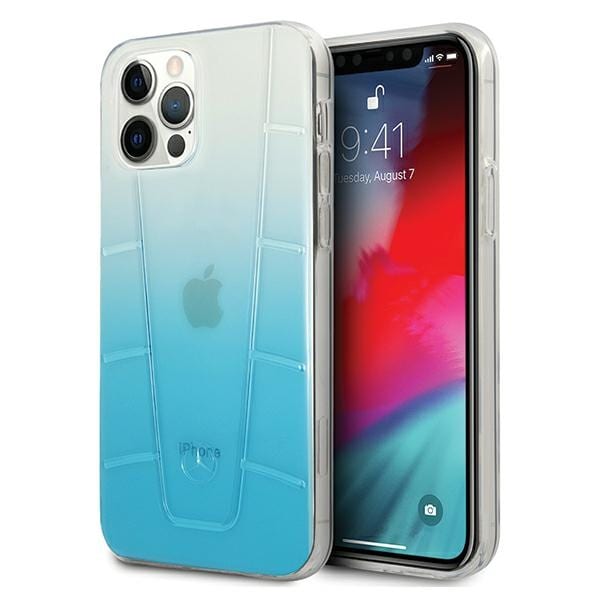 Mercedes gjennomsiktig linjeveske for iPhone 12 / iPhone 12 Pro - blå