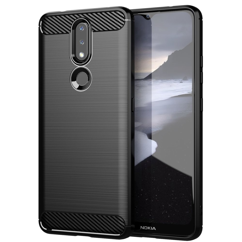 Carbon Case fleksibelt TPU-deksel for Nokia 2.4 svart