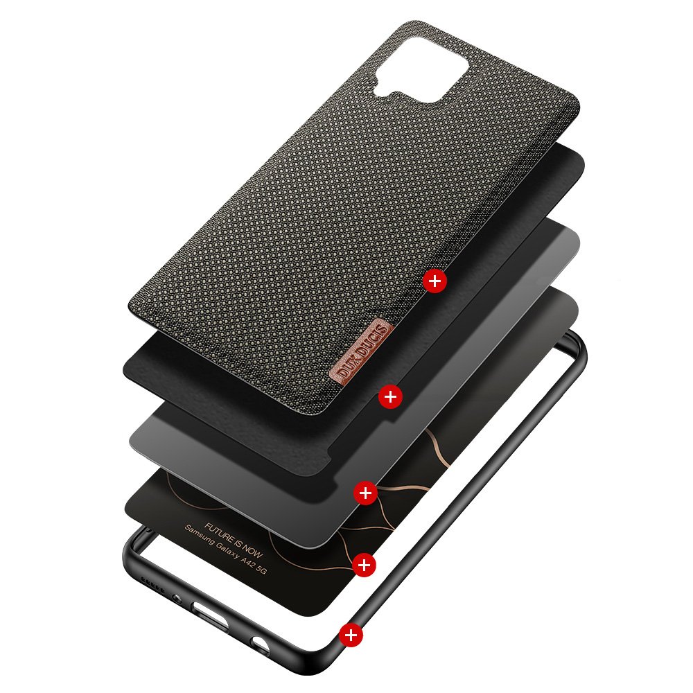 Dux Ducis Fino-etui dekket med nylonmateriale for Samsung Galaxy A42 5G grønn