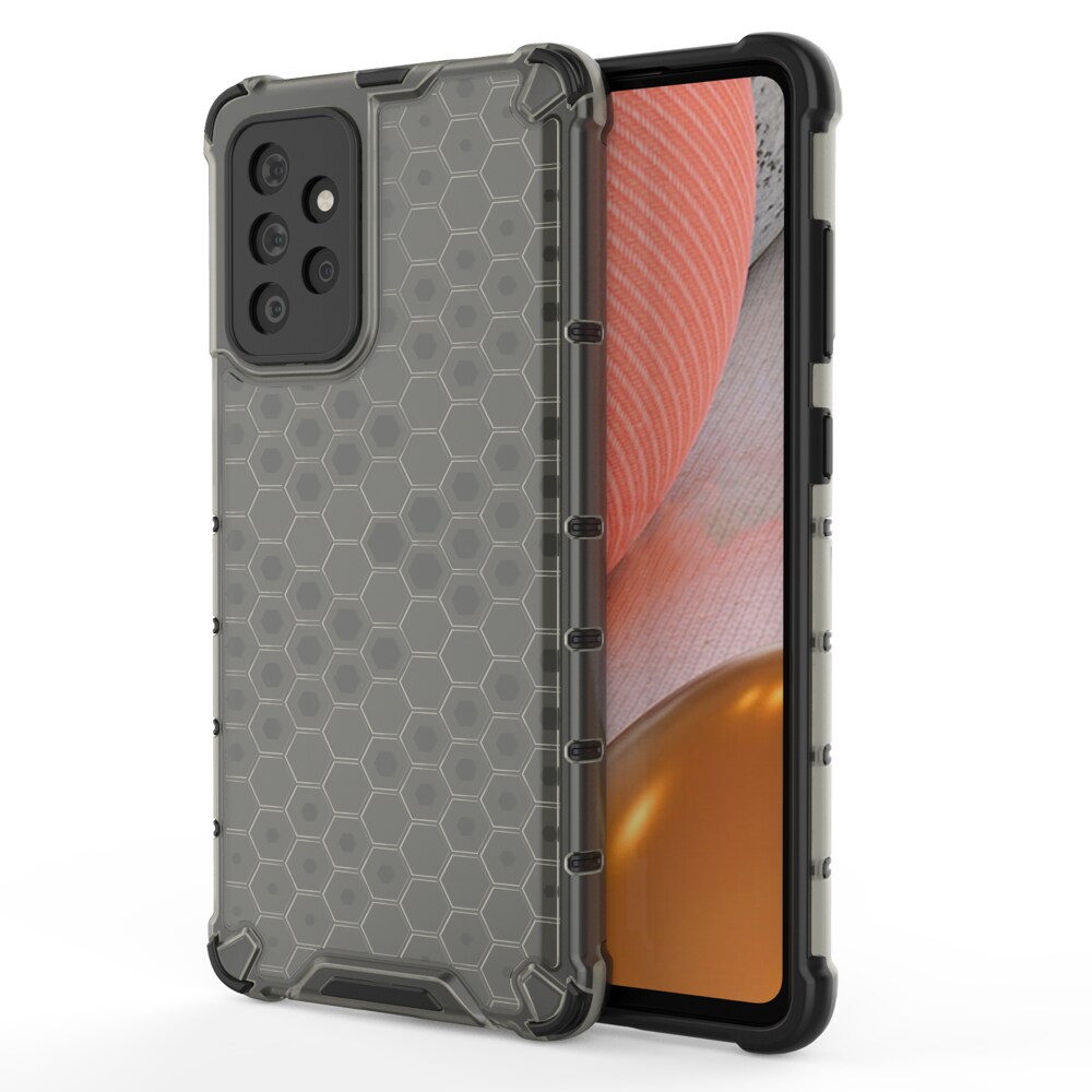 Honeycomb Case pansredeksel med TPU støtfanger for Samsung Galaxy A72 4G svart