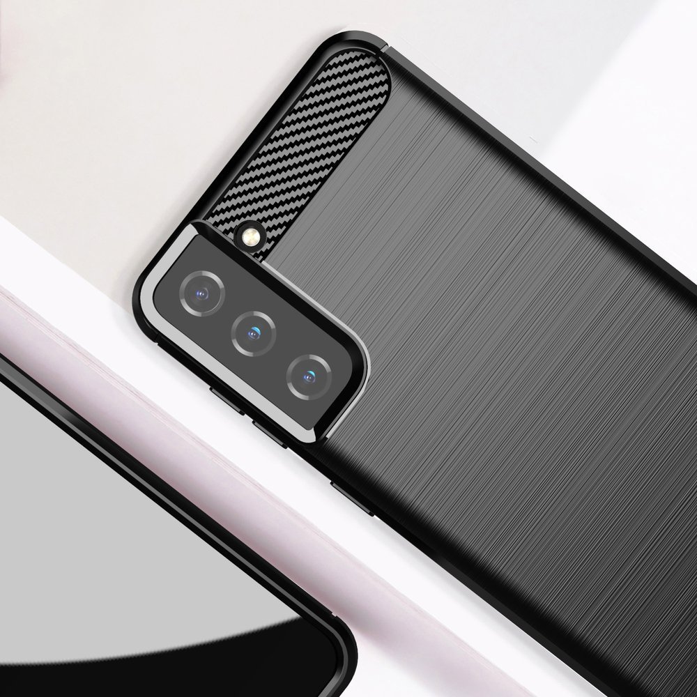 Carbon Case Fleksibelt TPU-deksel for Samsung Galaxy S21+ 5G (S21 Plus 5G) svart