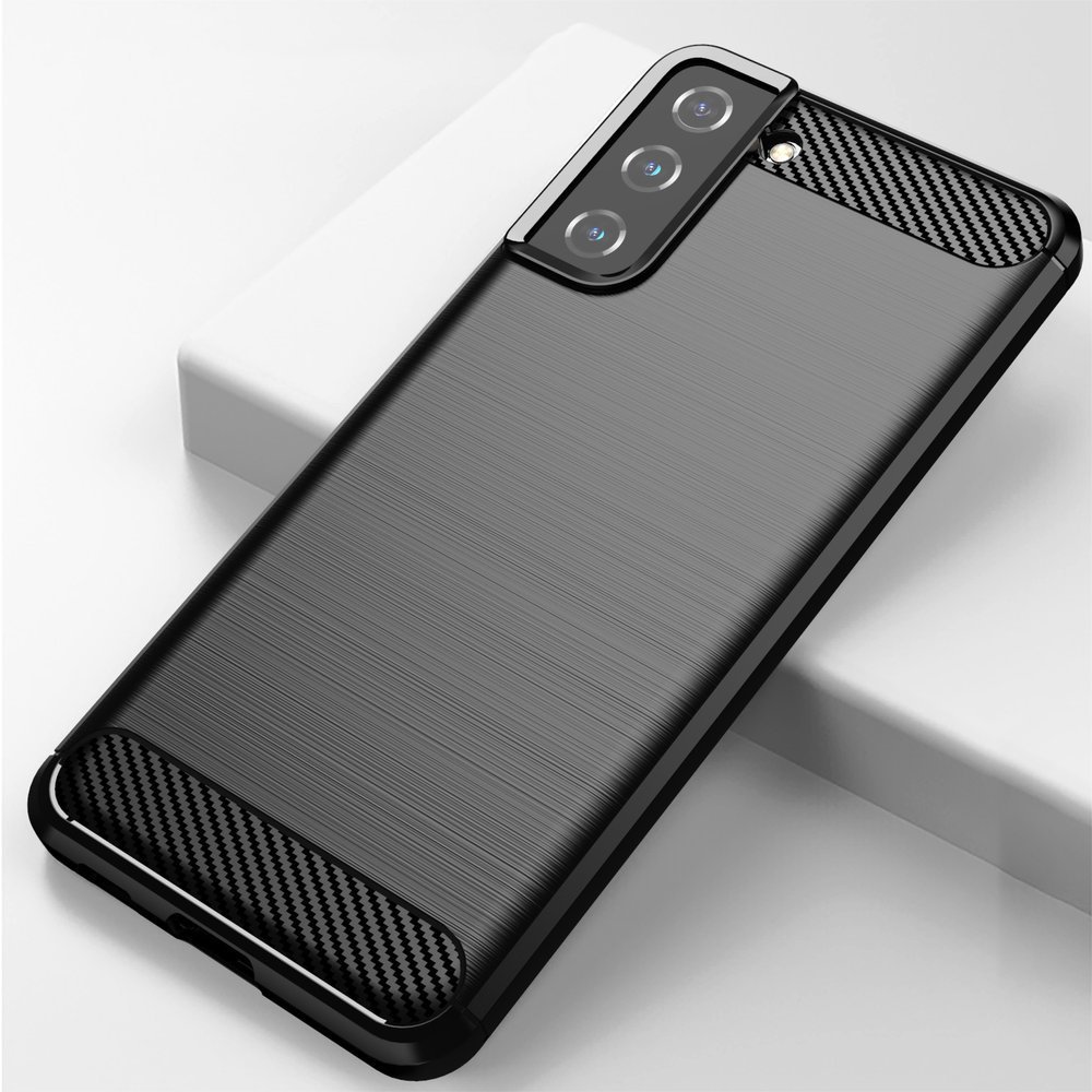 Carbon Case Fleksibelt TPU-deksel for Samsung Galaxy S21+ 5G (S21 Plus 5G) svart