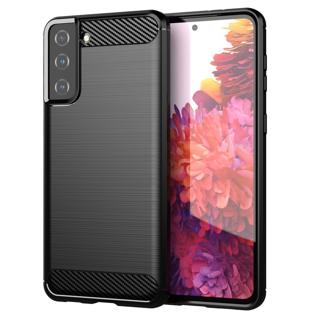 Carbon Case Fleksibelt TPU-deksel for Samsung Galaxy S21+ 5G (S21 Plus 5G) svart