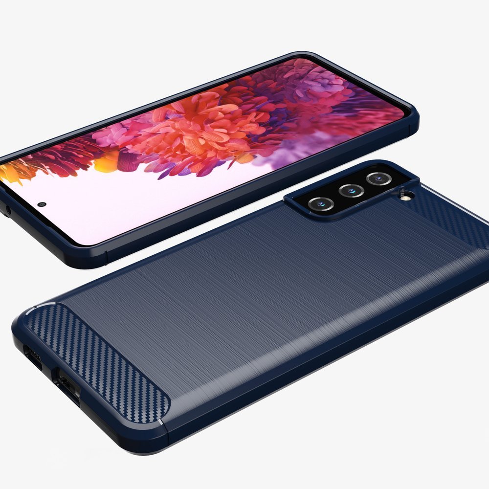Carbon Case Fleksibelt TPU-deksel for Samsung Galaxy S21+ 5G (S21 Plus 5G) blå