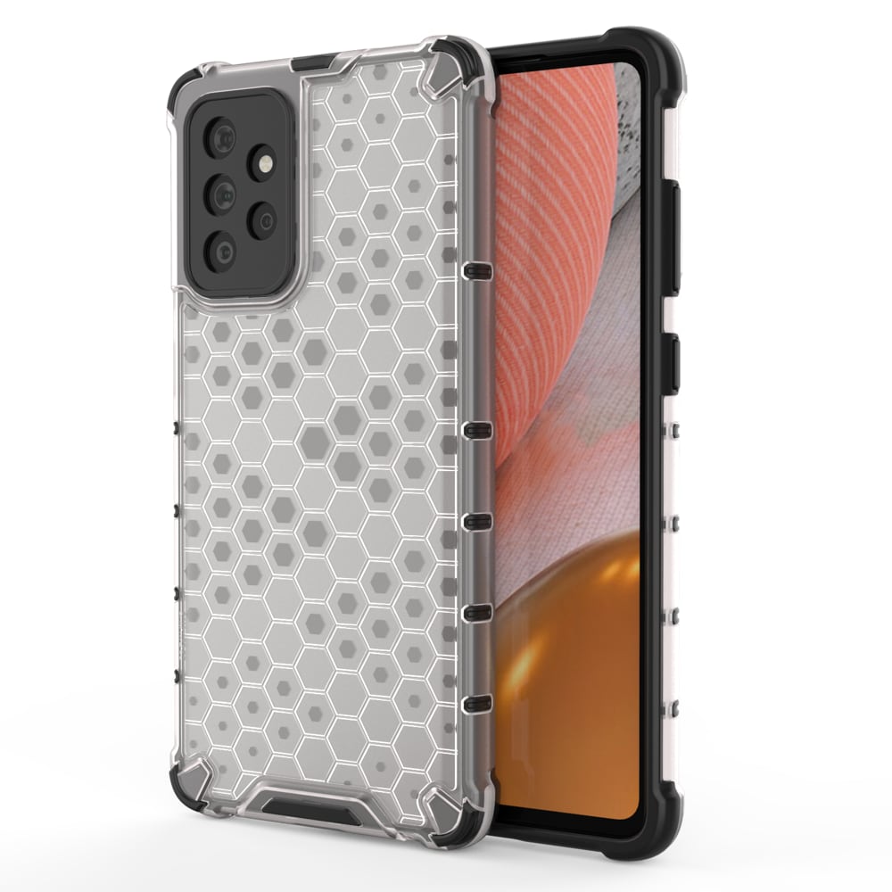 Honeycomb Case pansredeksel med TPU støtfanger for Samsung Galaxy A72 4G gjennomsiktig