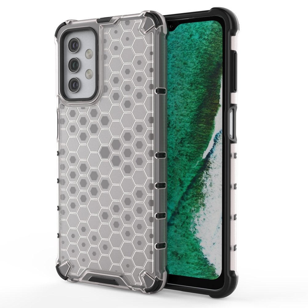 Honeycomb Case pansredeksel med TPU støtfanger for Samsung Galaxy A32 5G gjennomsiktig