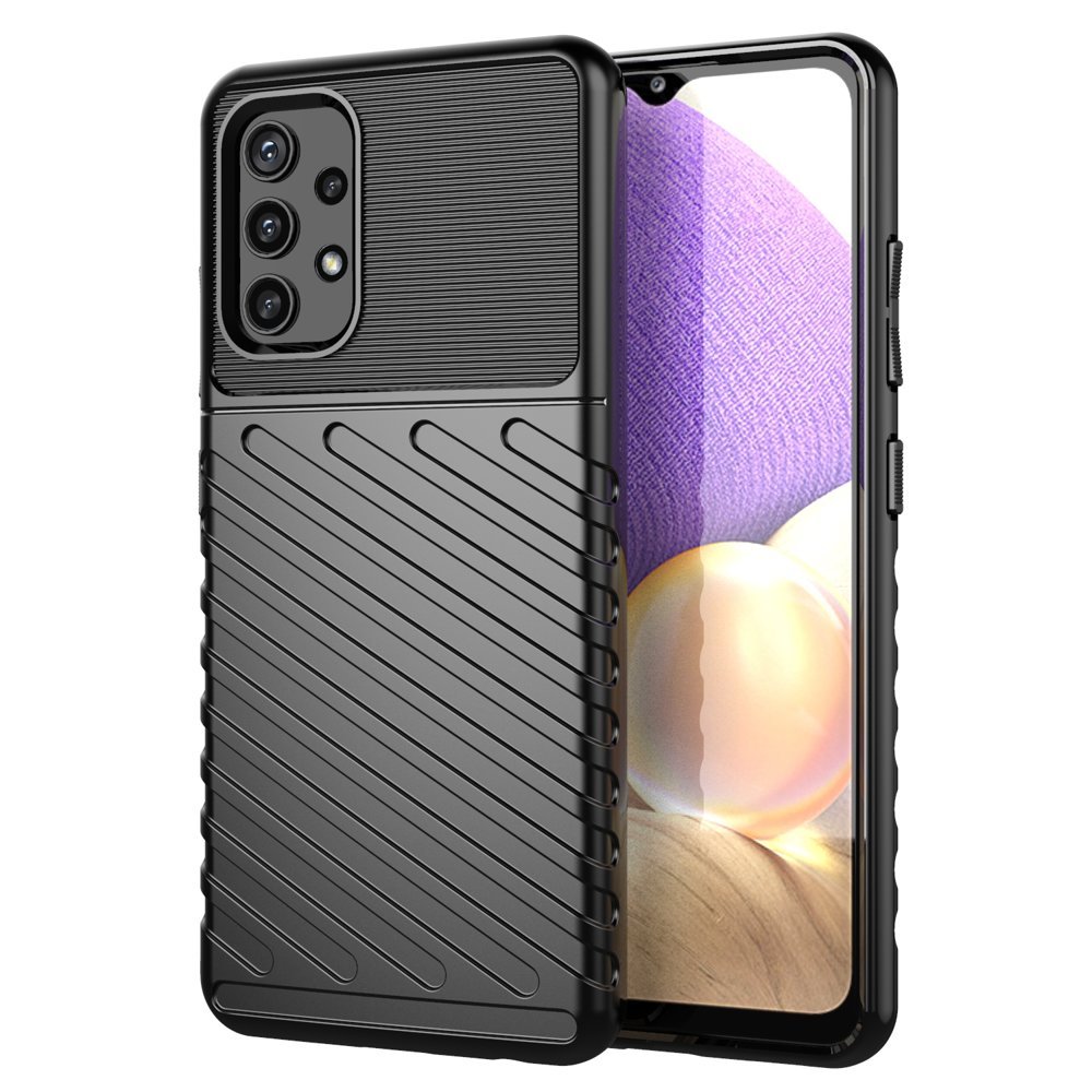Thunder Case Fleksibelt, robust TPU-deksel for Samsung Galaxy A72 4G svart