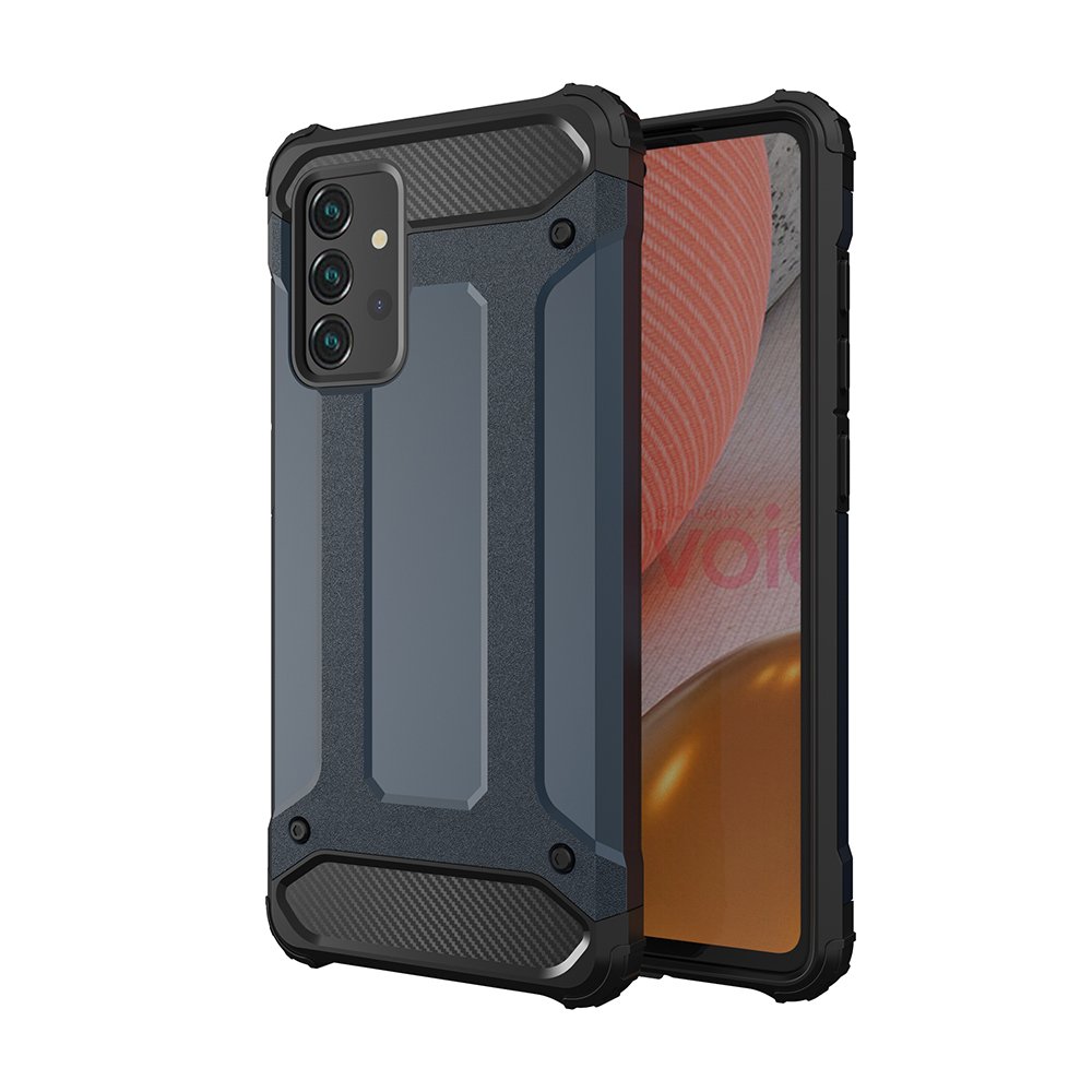 Hybrid Armor Case Tough Rugged Cover for Samsung Galaxy A72 4G blå