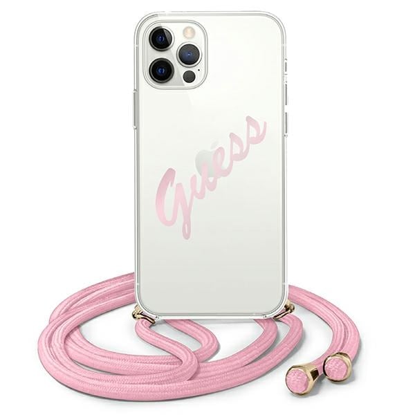Guess GUHCP12MCRTVSPI iPhone 12/12 Pro 6,1" rosa/rosa hardcase Script Vintage