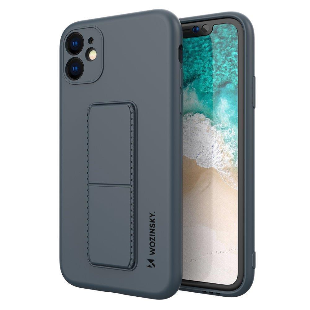 Wozinsky Kickstand-etui silikonetui med stativ iPhone 12 Pro Max marineblå