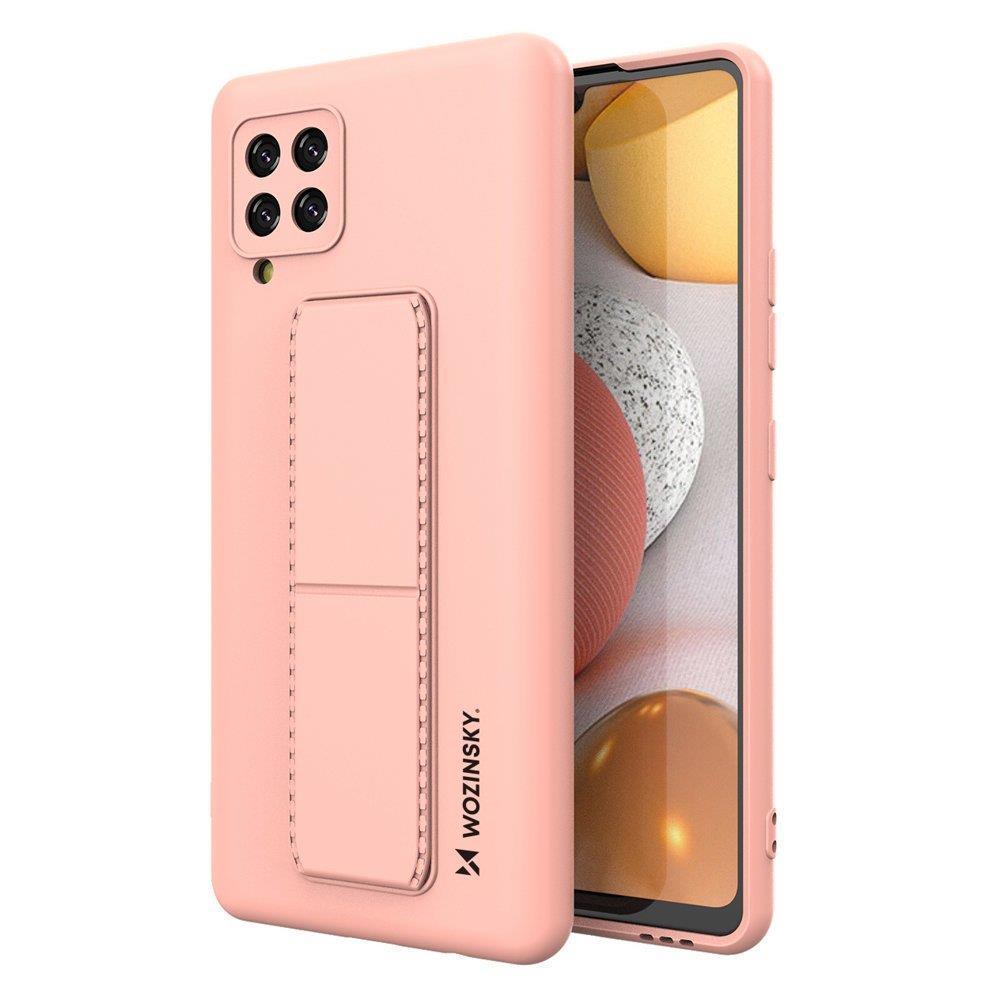 Wozinsky Kickstand Case silikon etui med stativ Samsung Galaxy A42 5G rosa