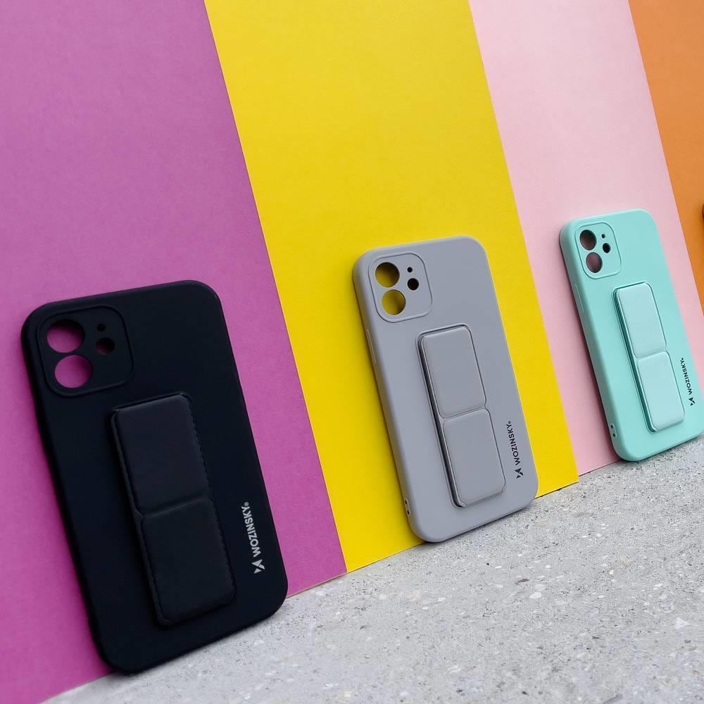 Wozinsky Kickstand-etui silikonetui med stativ Samsung Galaxy S21 + 5G-etui grå