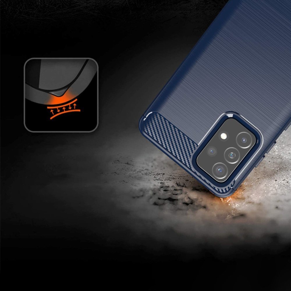 Carbon Case Fleksibelt TPU-deksel for Samsung Galaxy A72 4G blå