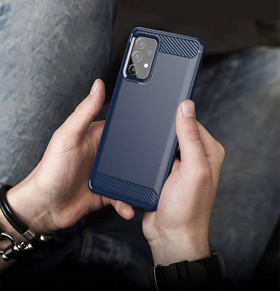 Carbon Case Fleksibelt TPU-deksel for Samsung Galaxy A72 4G blå