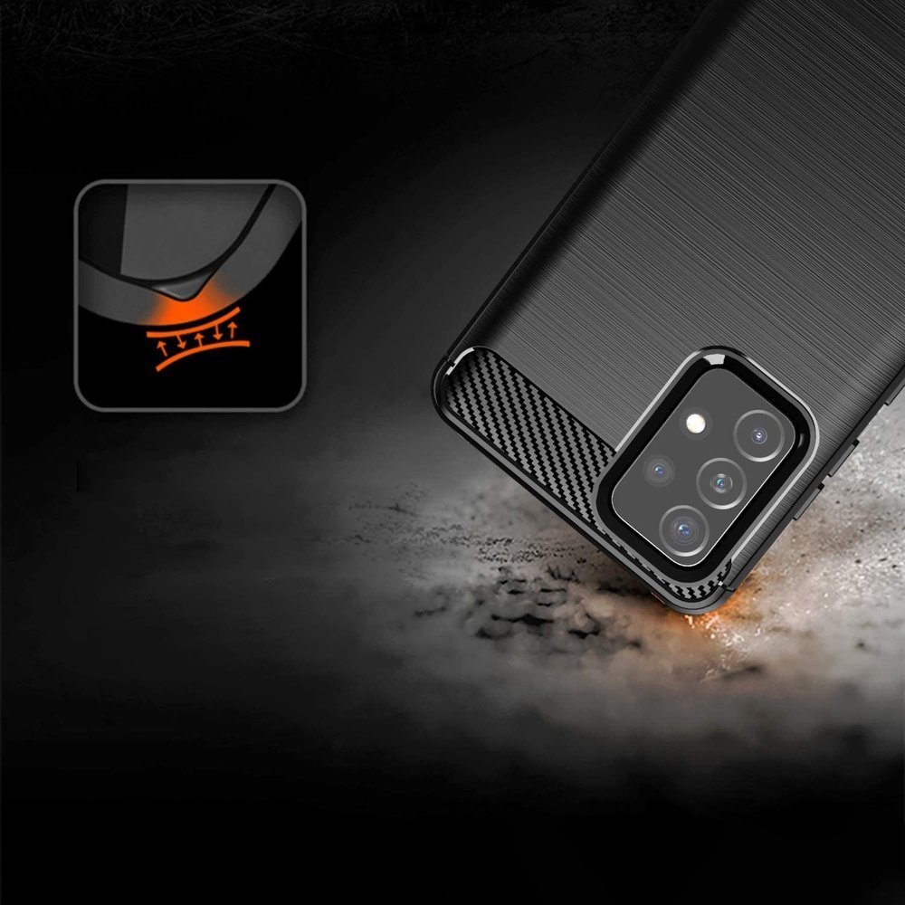 Carbon Case Fleksibelt TPU-deksel for Samsung Galaxy A72 4G svart
