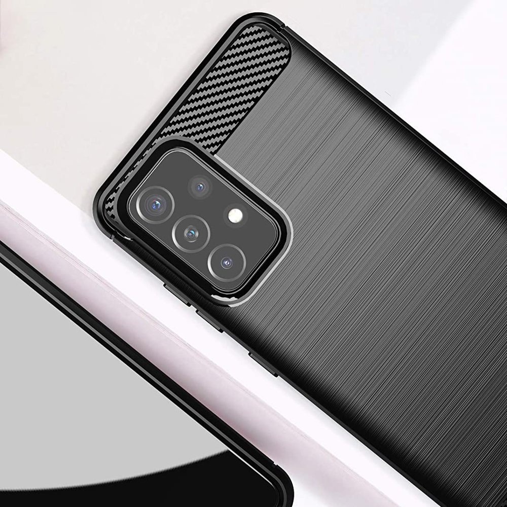Carbon Case Fleksibelt TPU-deksel for Samsung Galaxy A72 4G svart