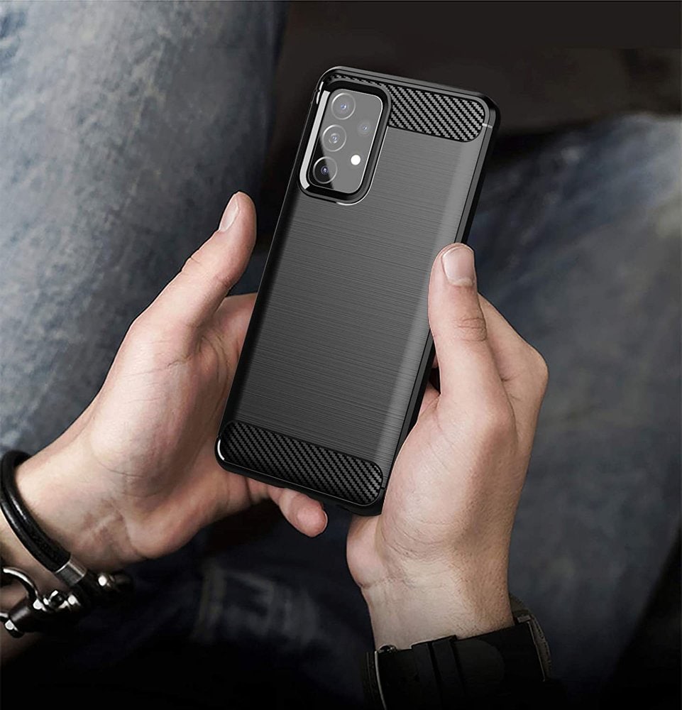 Carbon Case Fleksibelt TPU-deksel for Samsung Galaxy A72 4G svart