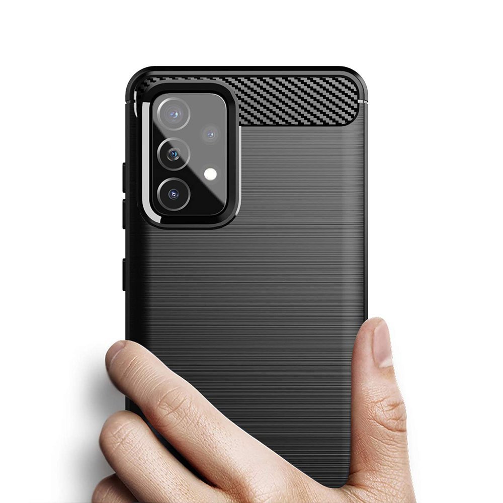 Carbon Case Fleksibelt TPU-deksel for Samsung Galaxy A72 4G svart