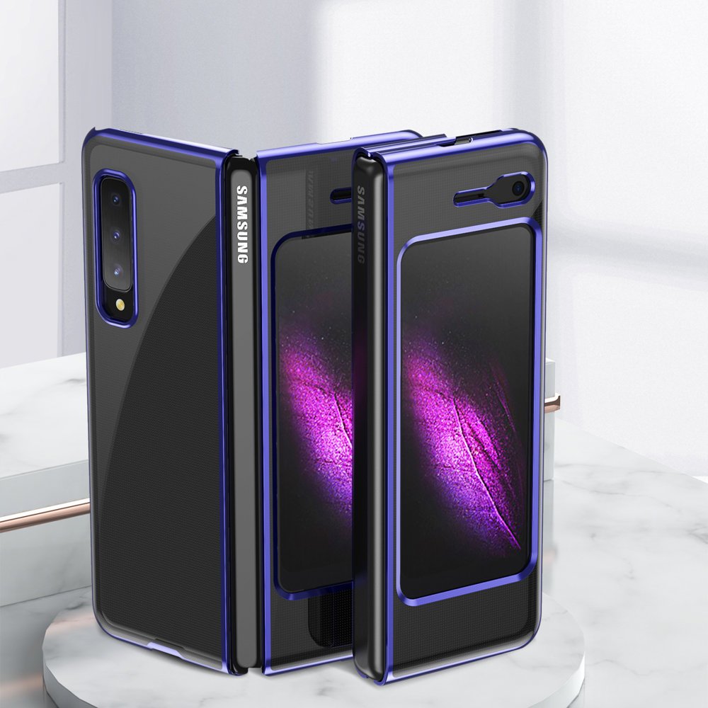 Plating Case hard case Galvanisering ramme deksel for Samsung Galaxy Fold blå