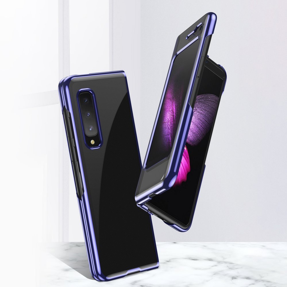 Plating Case hard case Galvanisering ramme deksel for Samsung Galaxy Fold blå
