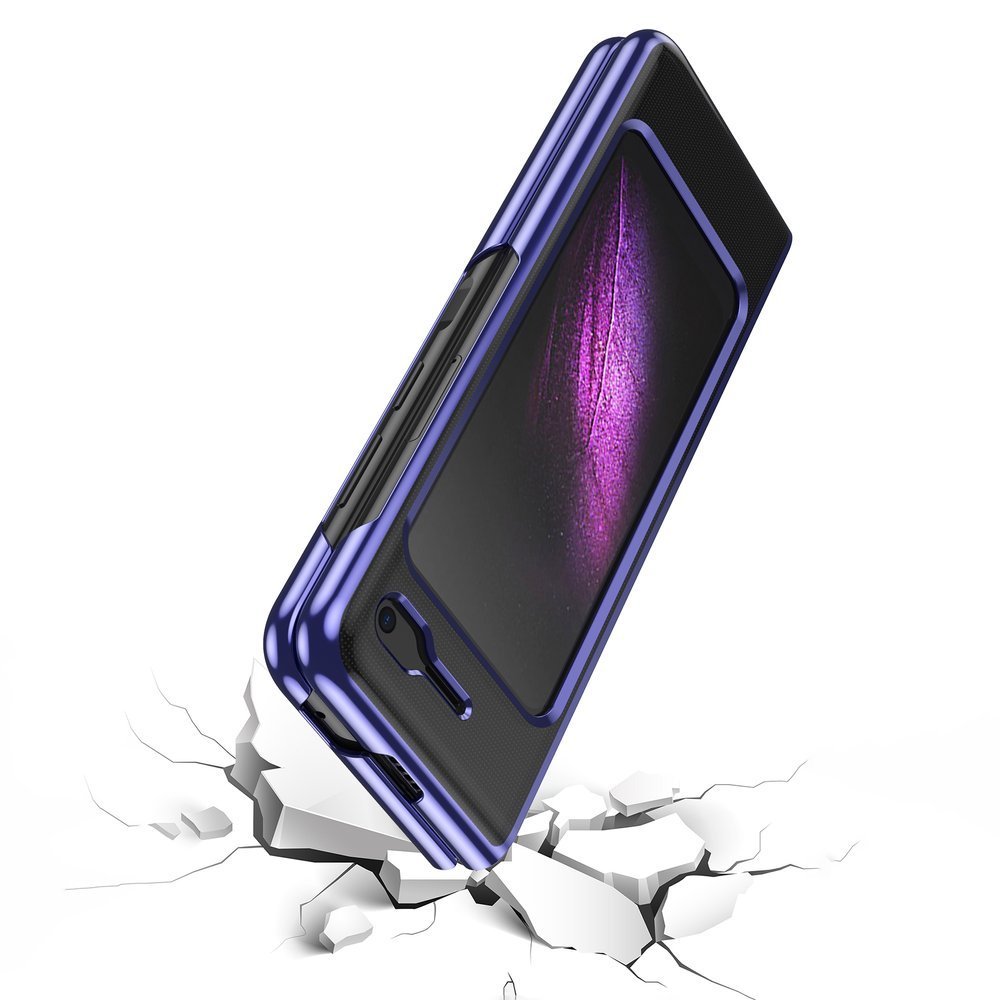 Plating Case hard case Galvanisering ramme deksel for Samsung Galaxy Fold blå
