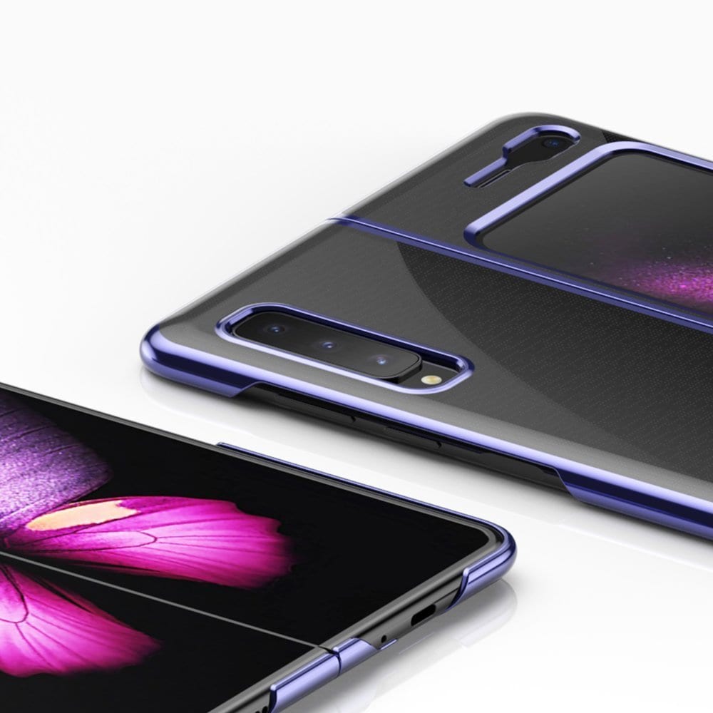 Plating Case hard case Galvanisering ramme deksel for Samsung Galaxy Fold blå