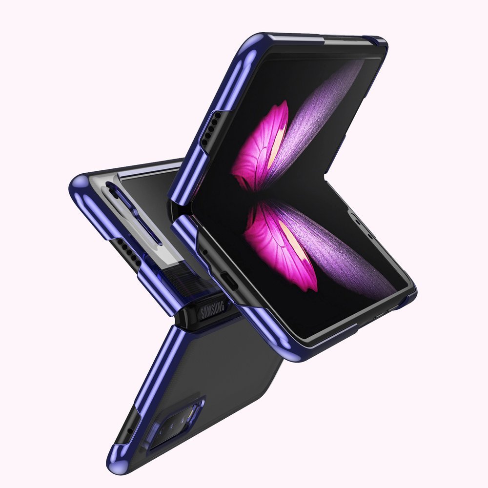 Plating Case hard case Galvanisering ramme deksel for Samsung Galaxy Fold blå