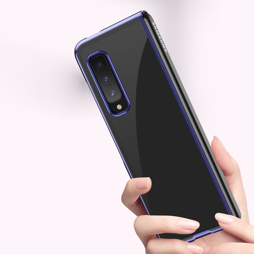 Plating Case hard case Galvanisering ramme deksel for Samsung Galaxy Fold blå